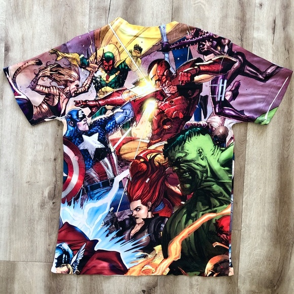 Marvel Comics, Double Sided, All Over Print, Avengers, Superhero, T Shirt,  Sm - Picture 6 of 7